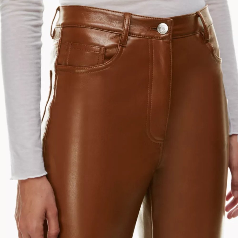 ARITZIA Wilfred Beatrix Vegan Leather Pant  - Cognac -- Size 4 -- NWT!!